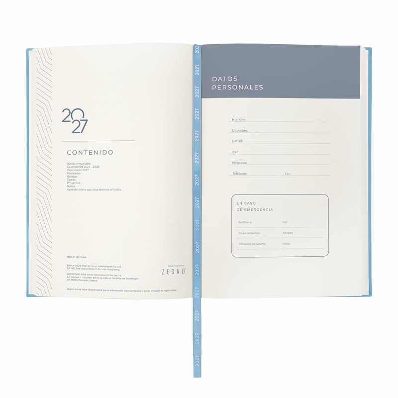 AGENDA DIARIA TERRA 2027 AZUL ZEGNO AGENDA DIARIA TERRA 2027 AZUL 3